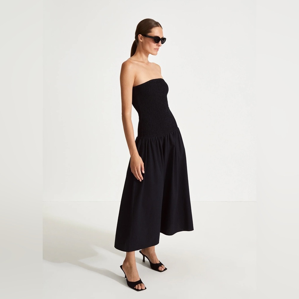 Stylein Searsucker Smocked Drop Waist Dress